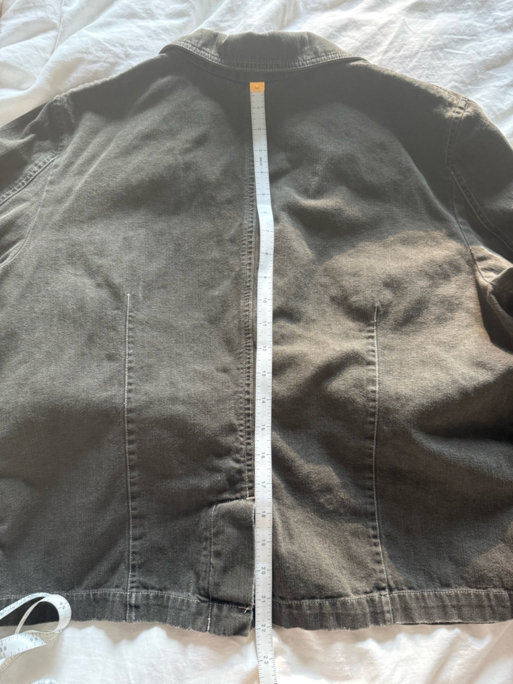 J. Jill Womens Cotton Army Green Military Utility Denim Jacket Size XL - Picture 11 of 13